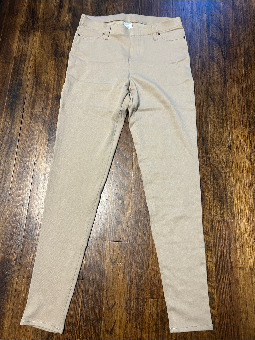 Girls Beige Ponte Leggings - Neutral Stretch Bottoms